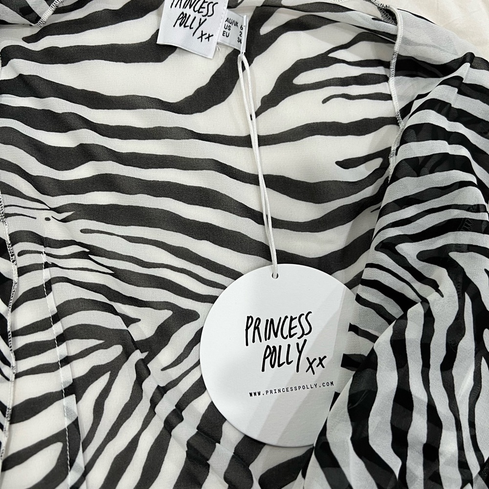 PRINCESS POLLY | DANIELLA LONG SLEEVE TOP ZEBRA XS - Picture 7 of 8